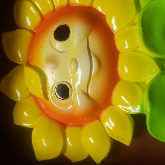 Vintage 1970s chalkware Sunflower pot holder hangers wall art - Picture 3 of 10